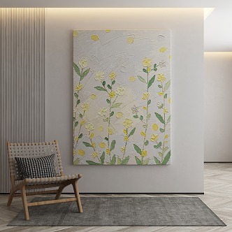 Nordic plant painting decorative painting 3d model