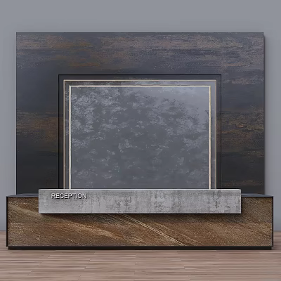 Modern Jewelry Ornaments Combination Reception Panel Wall Panel Reception Desk 3d model