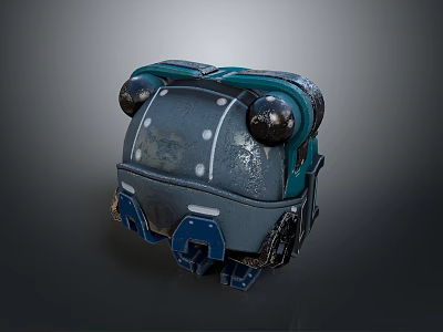 Mechanical Creature And Robot Character Featuring Blue Gray Design Eye Like Structures And Track Feet 3d model