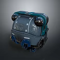Mechanical Creature And Robot Character Featuring Blue Gray Design Eye Like Structures And Track Feet