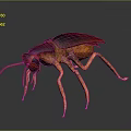 Vibrant Red Orange Beetle With Shiny Exoskeleton Long Antennae And Multiple Legs