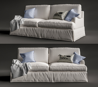 American double sofa 3d model