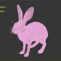 Realistic Spotted Hare With Long Ears Standing On Shiny Surface Against Gray Background
