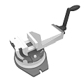 Heavy Duty Metal Bench Vice With Rotating Base Black Handle And Clamping Jaws