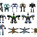 Smart Machines Various Robot Designs With Diverse Shapes And Features 3d model