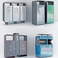 Public Facilities Modern Trash Bins With Recycling And Waste Classification Design 3d model