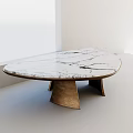 Elegant Marble Coffee Table With Brass Base For Modern Living Room 3d model