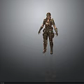 Steampunk Female Character With Mechanical Armor And Goggles 3D Model Design