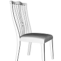 Vintage Style Single Chair With Wooden Slatted Backrest And Light Gray Fabric Seat