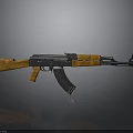Classic Assault Rifle With Wooden Stock Grip And Metal Barrel Magazine Design