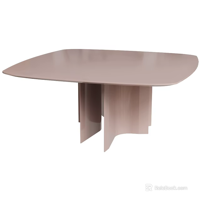 Modern Coffee Table With Irregular Smooth Top And Sculptural Layered Legs Design 3d model