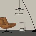Modern Simple Casual Sofa Single Sofa Side Floor Lamp 3d model