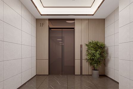 Modern Elevator Hall Elevator Public Area 3d model