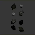 Household Essential Trash Bags Multiple Tied Black Silver Garbage On Reflective Surface