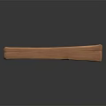 Wood Stone Long Rectangular Carved Decorative Piece With Natural Grain On Reflective Surface 3d model