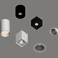 Various Modern Design Downlights and Spotlights for Interior Ceiling Lighting Fixtures 3d model