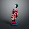 Traditional Japanese Geisha Kimono Costume With Colorful Patterns And Elegant Design