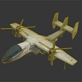 Futuristic Spacecraft Design Featuring Streamlined Body Wings And Propellers For Space Exploration