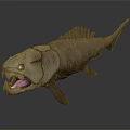 3D Modeled Prehistoric Fish as Ancient Marine Creature With Fierce Appearance Sharp Teeth Detailed Design