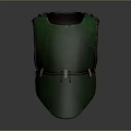 Warrior In Green Armor With Black Leather Straps And Metal Buckles