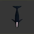 Blue Whale Decorative Model with Shiny Surface and Realistic Design on Dark 3d model