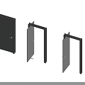 Black Interior Door Designs in Closed Half Open and Fully Open Positions