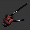 Modern LED Headlamp With Red Black Design And Adjustable Strap
