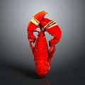 Whole Red Lobster with Claws and Antennae Isolated on Gray Background Close Up View