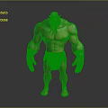 3D Model Muscular Orc Game Movie Character With Red Loincloth And Arm Wraps