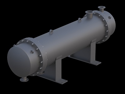 Shell and tube heat exchanger radiator equipment 3d model