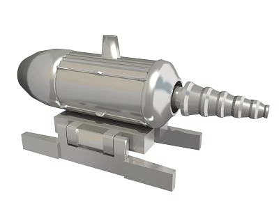 Industrial Metal Motor Equipment With Base Mount And Rotating Shaft 3d model