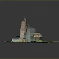 Modern factory building Large factory building Broken factory building Old factory building 3d model