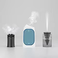 Three Modern Humidifiers With Mist Output And Different Design Features 3d model