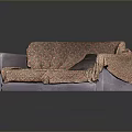 Comfortable Purple Multi-seat Sofa With Red Floral Pattern Cover And Dark Gray Cushion