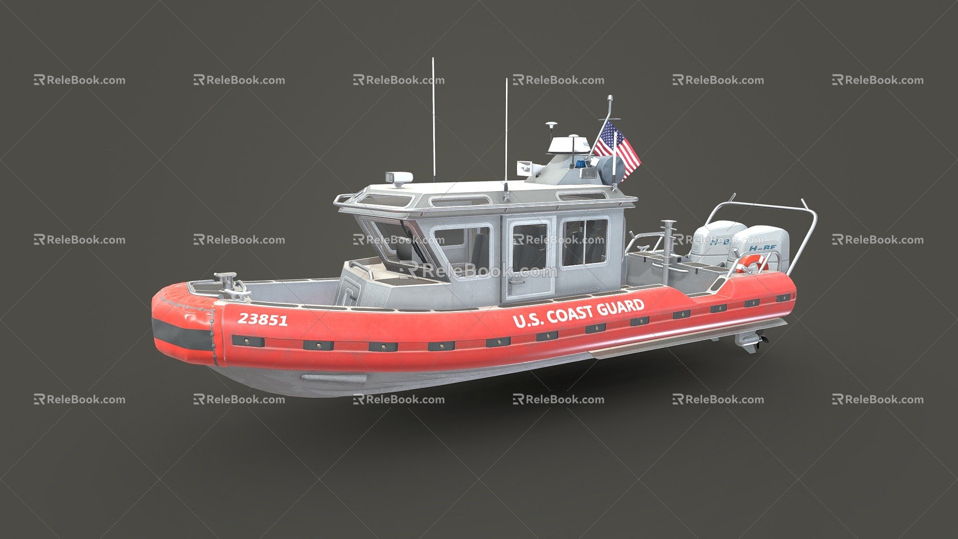 Coast Guard Rescue Boat 3d model