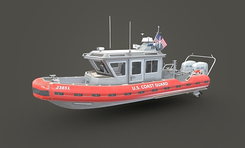 Coast Guard Rescue Boat 3d model