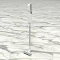 White Sleek Handheld Vacuum Cleaner for Daily Home Use on Marble Texture Floor