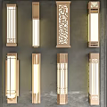 Modern Style Wall Sconces with Various Designs and Warm Light Mounted on Gray Wall