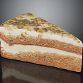 Moist Layered Creamy Cake Slice Topped With Crunchy Pumpkin Seeds