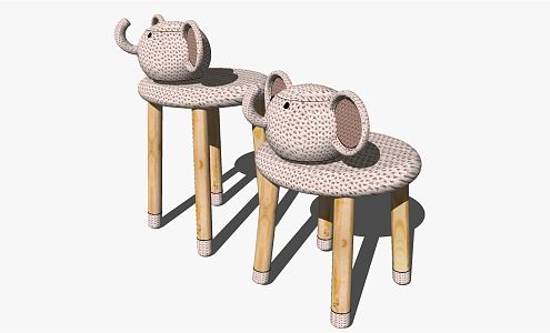 Modern Children's Chair Table and Chair 3d model