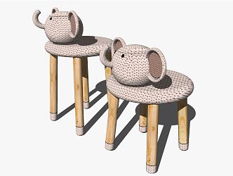 Modern Children's Chair Table and Chair 3d model