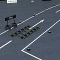 LYNK&CO Archway With Two White And Blue Cars On Yellow Parking Lines Outdoor