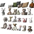 Cute Soft Stuffed Toys With Various Animal Designs Including Deer Bear Rabbit Owl
