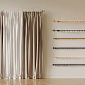 Different Colored Curtains And Stylish Curtain Rods On Wall