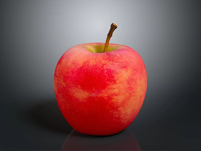 Ripe Red Apple With Fresh Juicy Flesh And Shiny Skin On Dark Background 3d model
