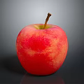 Ripe Red Apple With Fresh Juicy Flesh And Shiny Skin On Dark Background