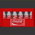 Red Coca Cola Storage Crate Filled with Glass Bottles for Daily Use