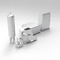 Industrial Equipment Featuring Metallic Units Cylindrical Tank Control Cabinets And Mechanical Components