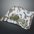 3D Landscape Model Featuring Mountain Range Lakes Snow Covered Peaks And Green Vegetation