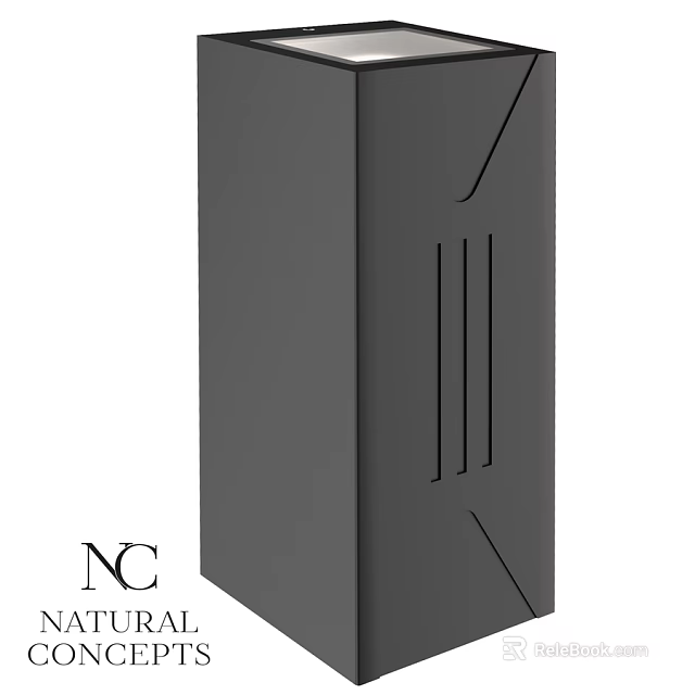 Contemporary Gray Outdoor Light Column Featuring Vertical Lines And Sleek Design 3d model 